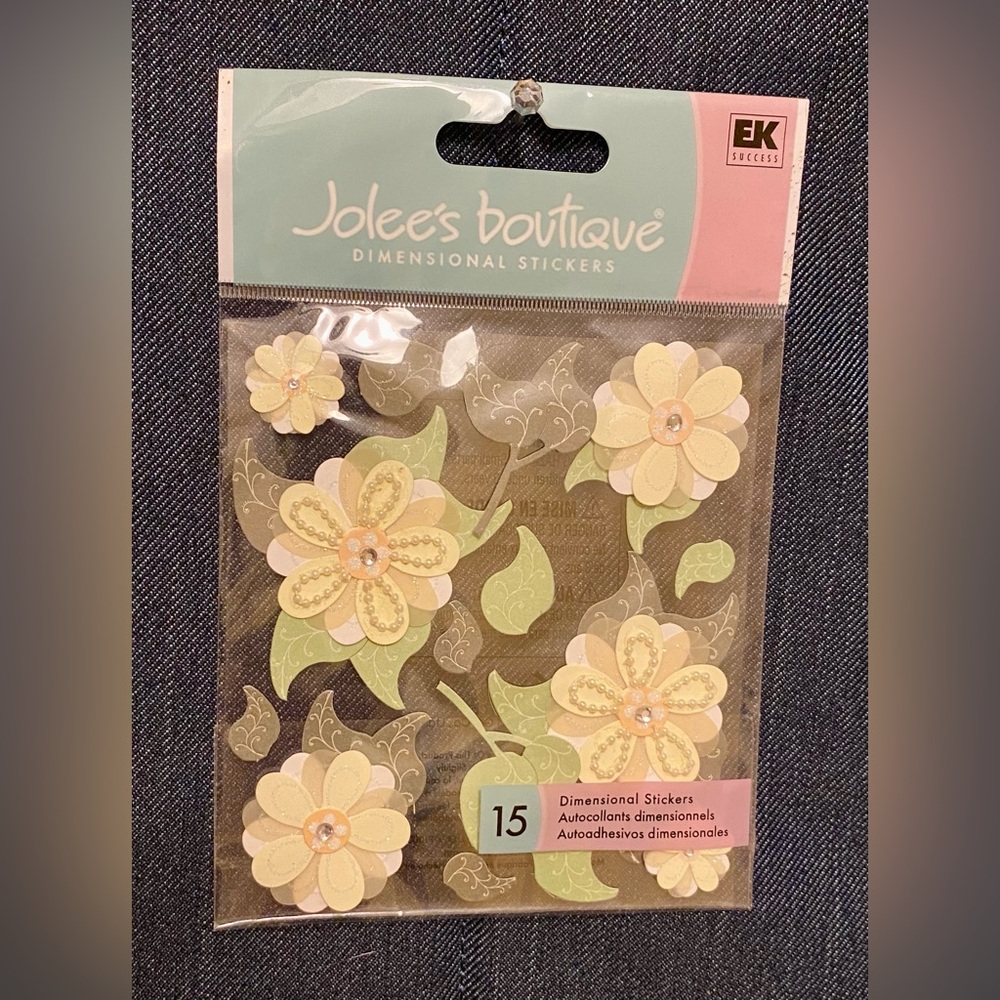 JOLEE’S BOUTIQUE 3D Dimensional Stickers; Cream Buds; VERY RARE; NWT.